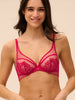 Soutien-gorge avec armatures décolleté plongeant - Cranberry