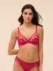 Soutien-gorge avec armatures décolleté plongeant - Cranberry