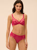 Soutien-gorge avec armatures décolleté plongeant - Cranberry