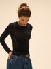 Top met lange mouwen - Zwart