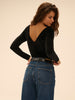 Bodysuit met vierkante halslijn - Zwart
