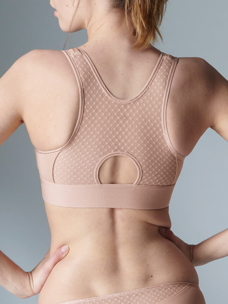 Brassière de sport sans armatures - Rose yogi