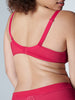 Soutien-gorge triangle emboitant décolleté plongeant - Rubis/rose