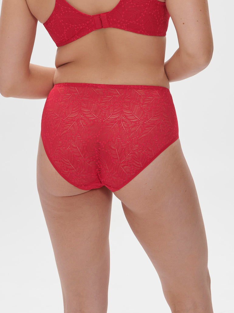 Culotte taille haute - Rubis/rose