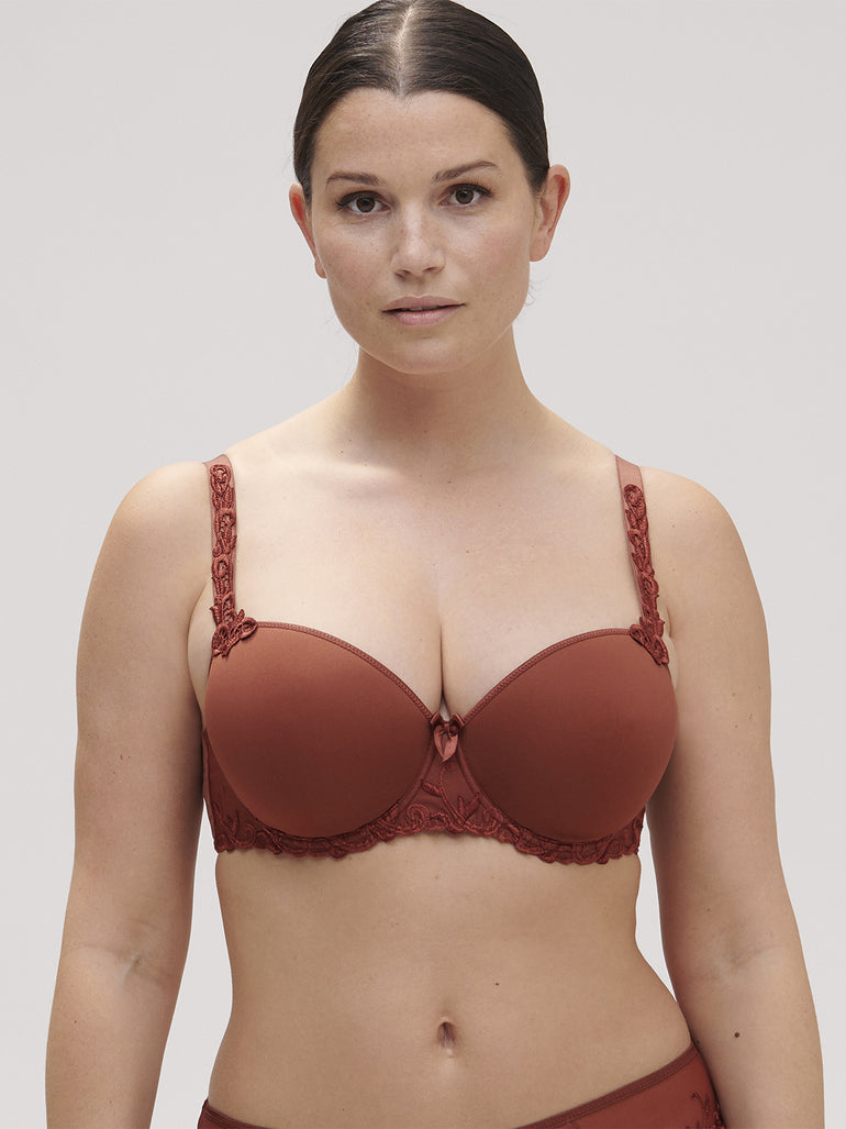 Soutien-gorge décolleté carré en spacer 3D - Brun Canyon
