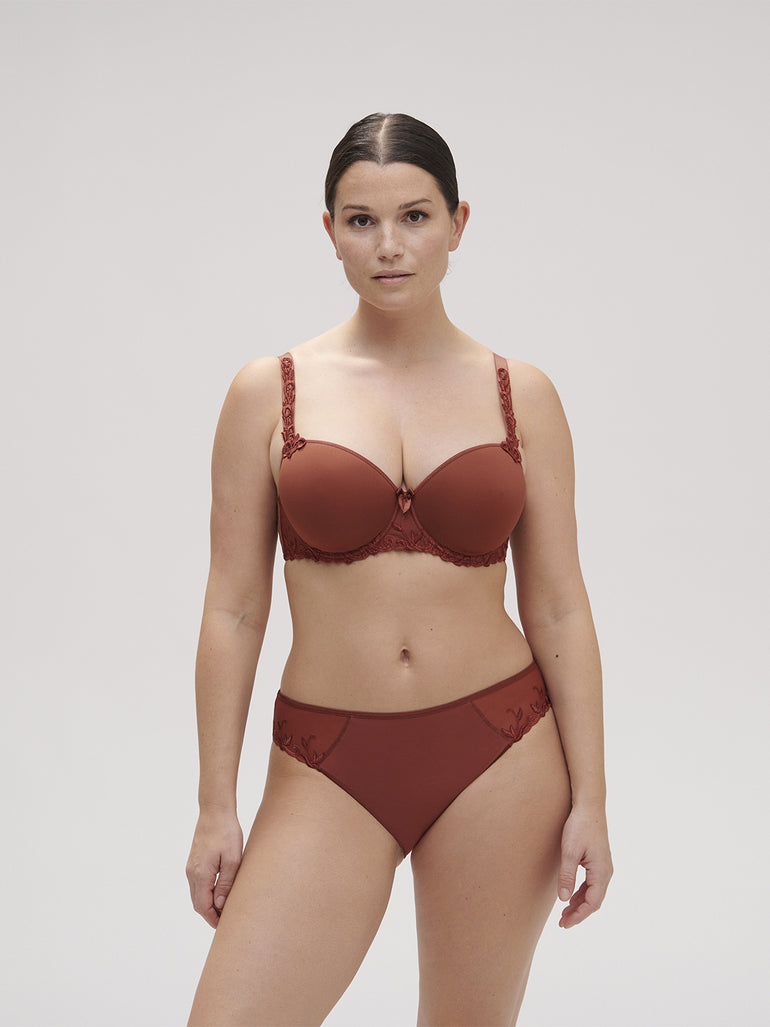 Soutien-gorge décolleté carré en spacer 3D - Brun Canyon