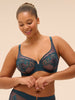 Soutien-gorge avec armatures décolleté plongeant - Bleu Prestige