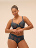 Soutien-gorge avec armatures décolleté plongeant - Bleu Prestige