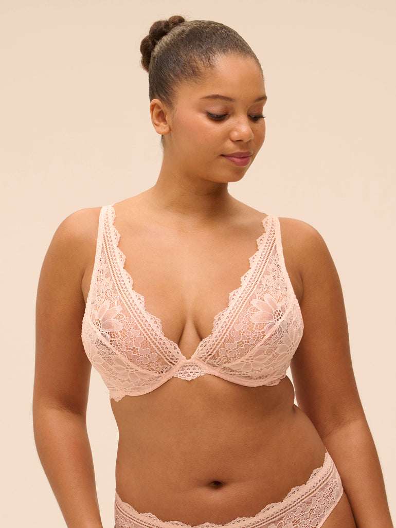 Soutien-gorge triangle avec armatures - Poudre Pétale