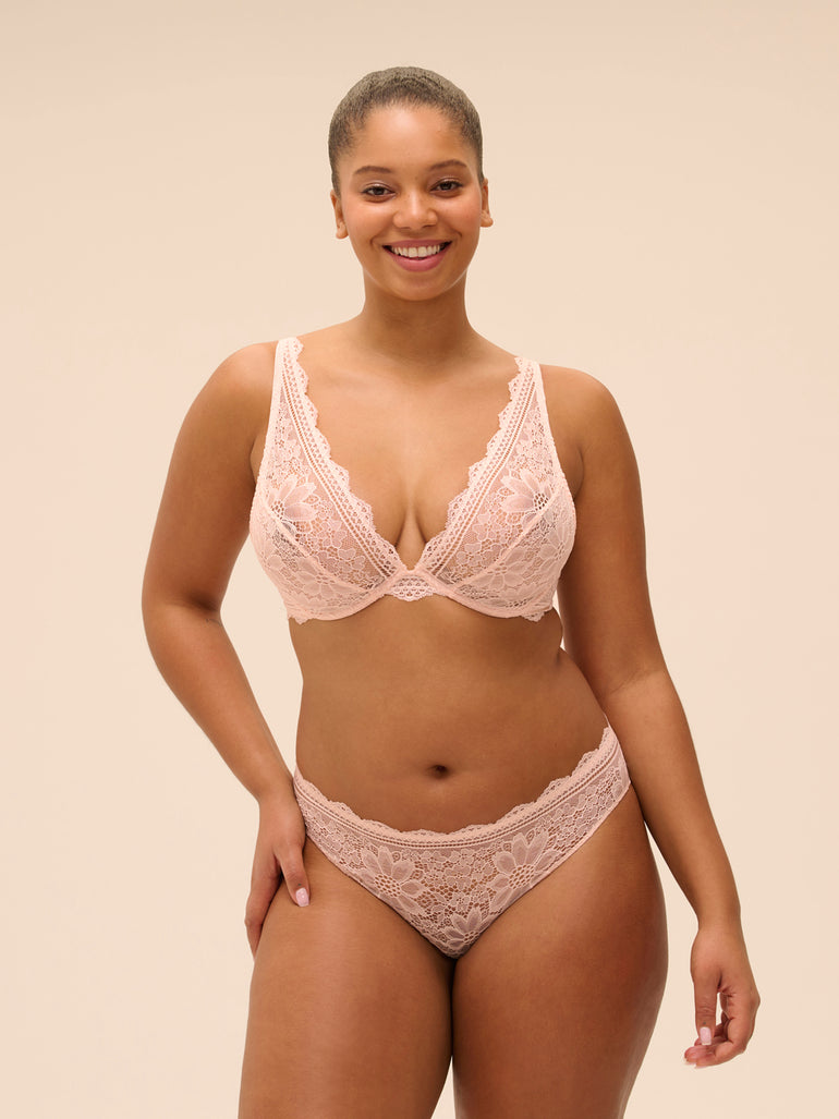 Soutien-gorge triangle avec armatures - Poudre Pétale