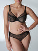 Soutien-gorge triangle emboitant décolleté plongeant - Noir