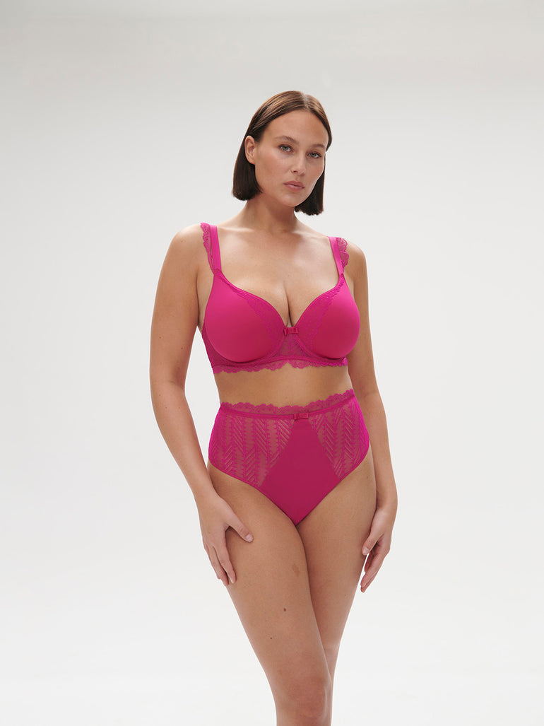 Soutien-gorge spacer décolleté plongeant - Rose Hibiscus
