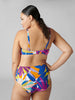 Culotte de bain taille haute - Imprimé Palmeraie