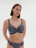 Soutien-gorge avec armature décolleté plongeant - Bleu Cendre