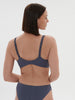 Soutien-gorge avec armature décolleté plongeant - Bleu Cendre