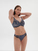 Soutien-gorge avec armature décolleté plongeant - Bleu Cendre
