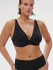 Haut de maillot de bain triangle avec armatures - Noir