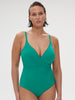 Maillot de bain 1 pièce bonnet mousse sans armature - Vert Waterfall