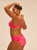 Culotte de bain taille haute - Imprimé Bright Rose
