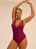 Maillot de bain 1 pièce de bain avec armatures cachées - Cassis