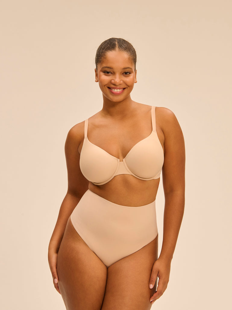 String gainant taille haute - Peau Rosée