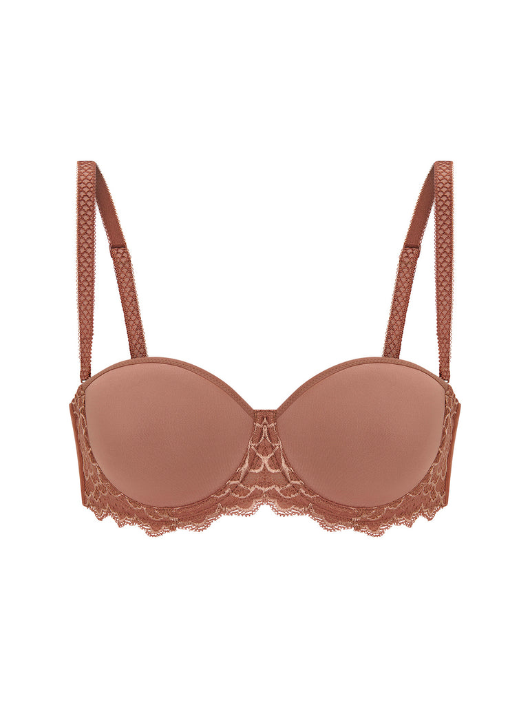 Soutien-gorge sans bretelles en Spacer 3D - Brun coco