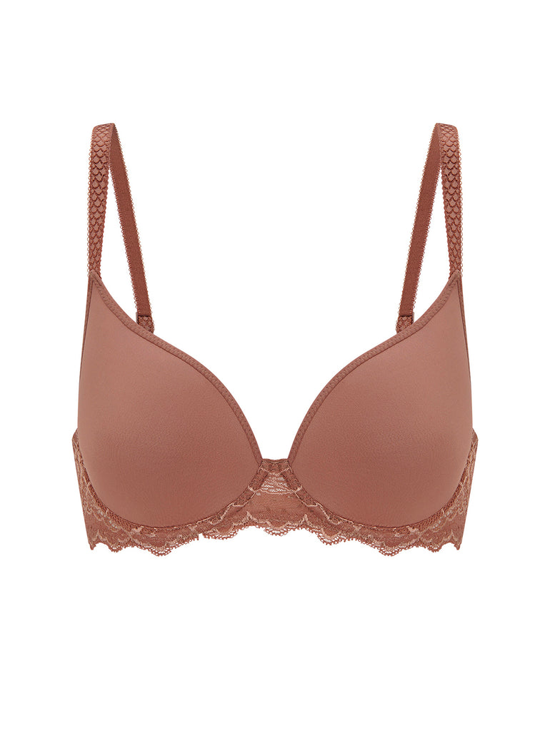 Soutien-gorge spacer décolleté plongeant - Brun coco