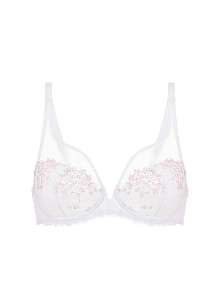 Soutien-gorge avec armature décolleté plongeant - Blanc Cristal