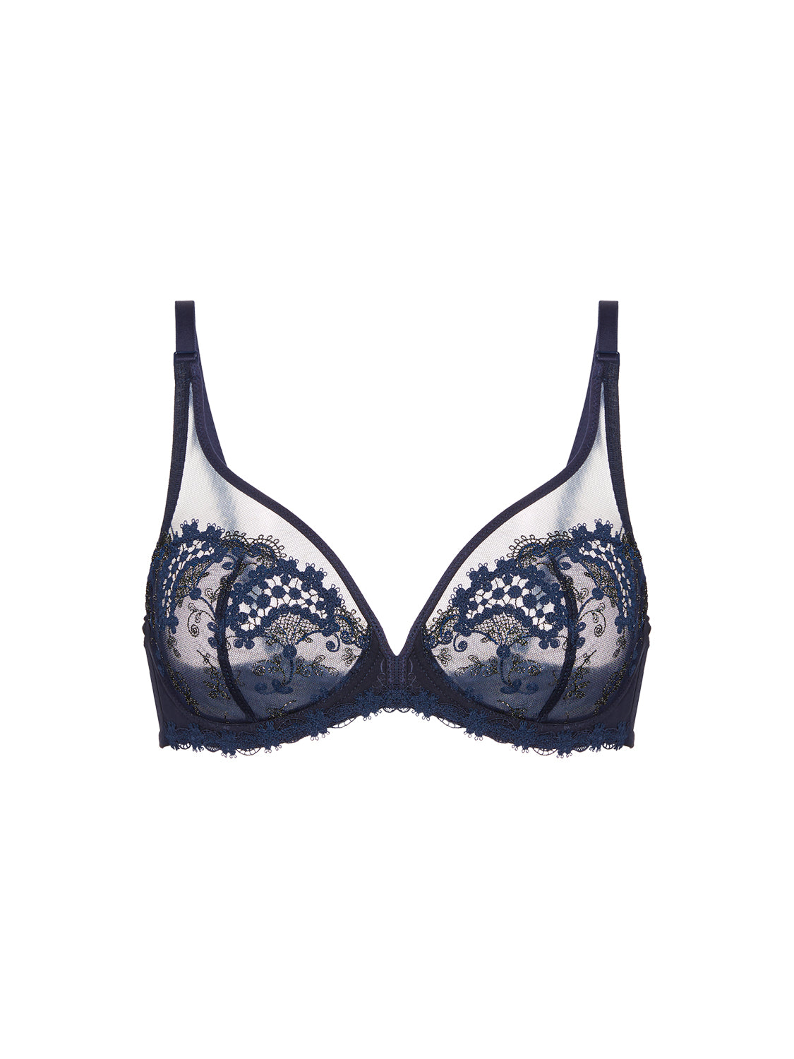 Soutien-gorge avec armatures décolleté plongeant - Saphir