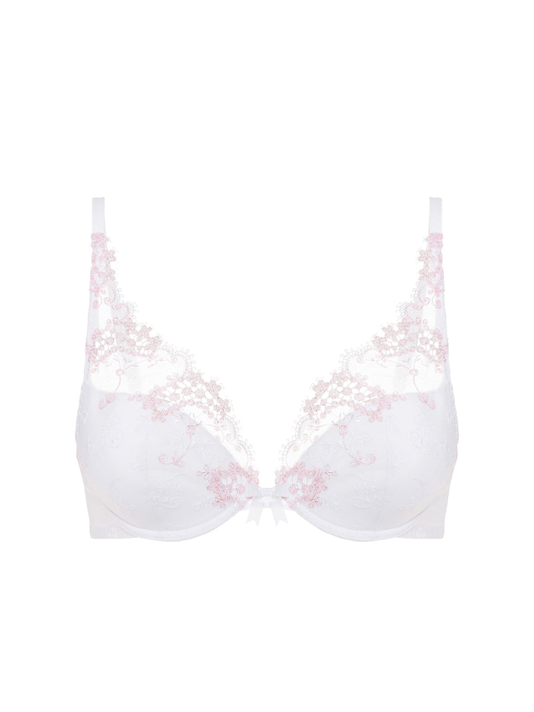 Soutien-gorge push-up décolleté plongeant - Blanc Cristal