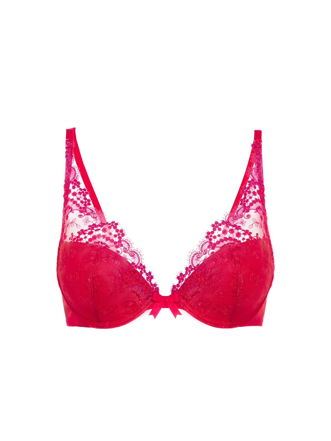 Soutien-gorge push-up décolleté plongeant - Rouge Rainbow
