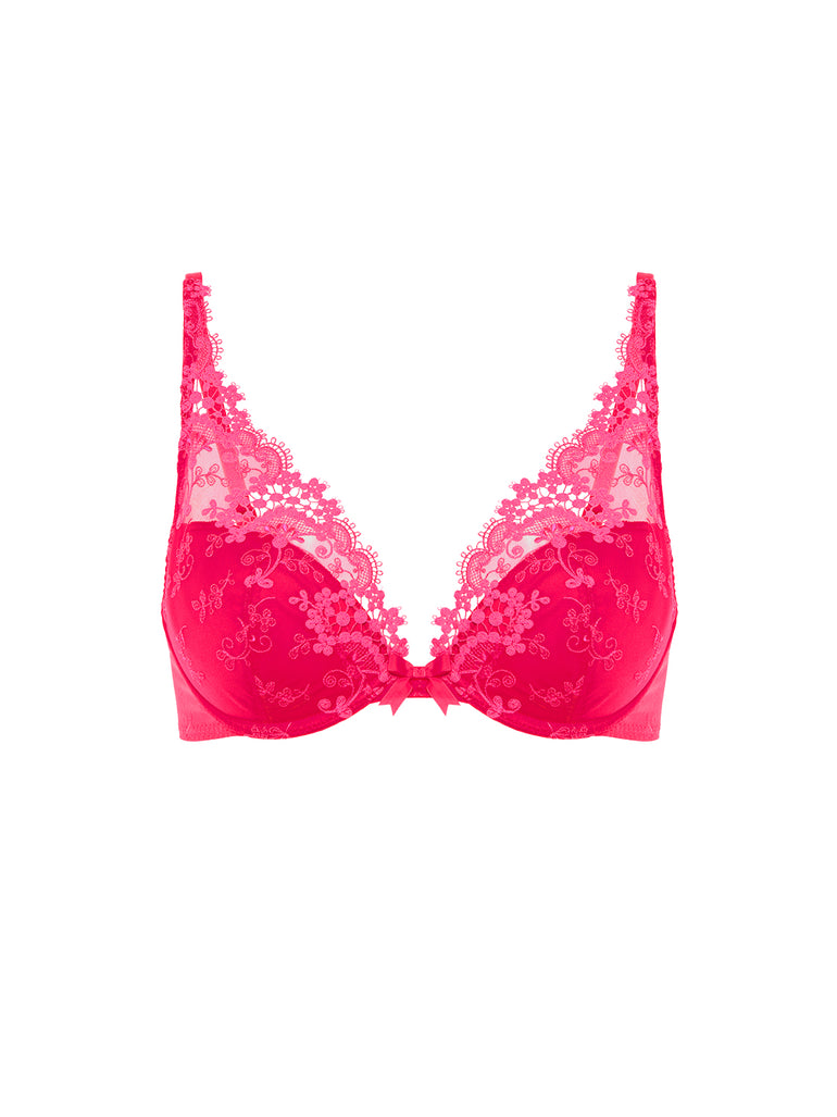 Soutien-gorge push-up décolleté plongeant - Rose Fabuleux