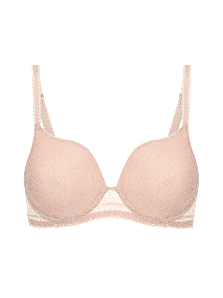 Soutien-gorge spacer décolleté plongeant - Sable rosé