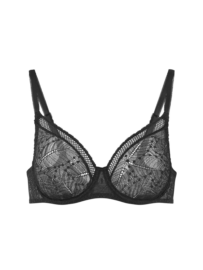 Soutien-gorge avec armatures moulé décolleté plongeant - Noir