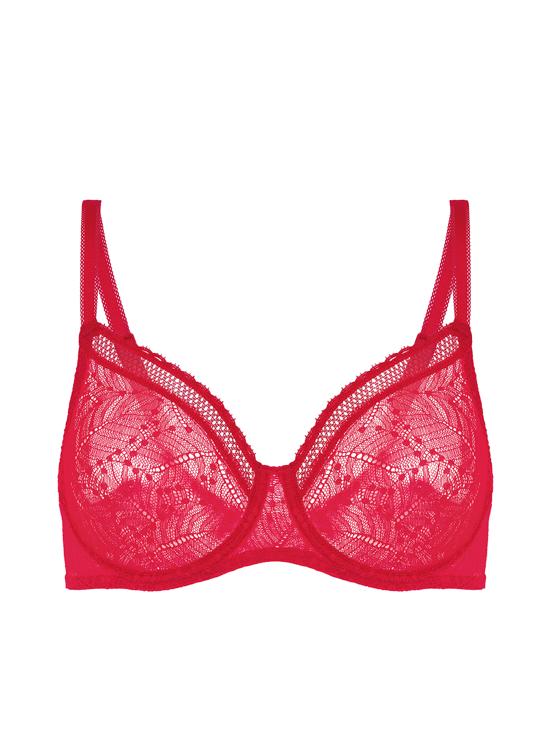 Soutien-gorge avec armatures moulé décolleté plongeant - Rubis/rose