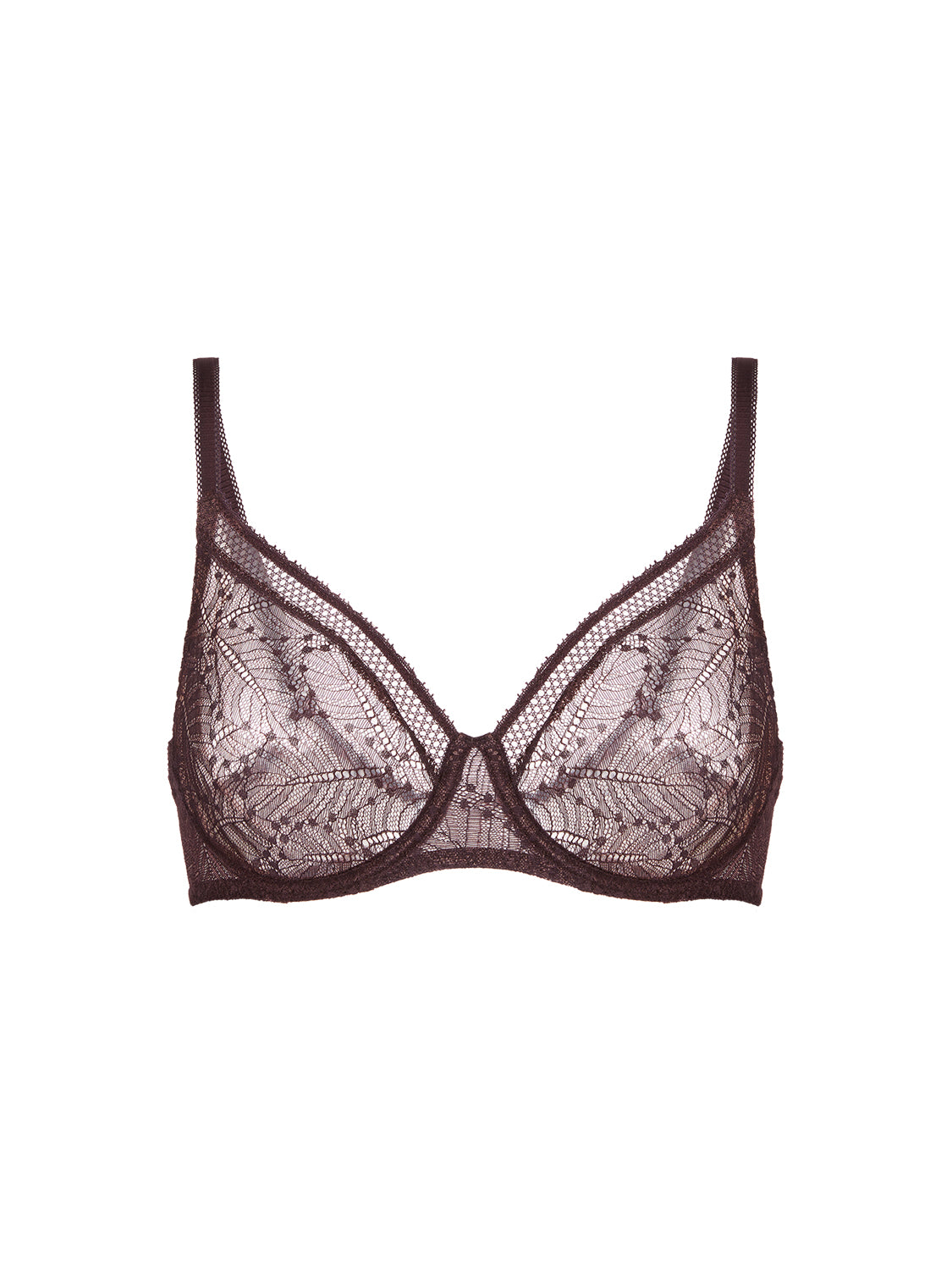 Soutien-gorge avec armatures moulé décolleté plongeant - Brun Foncé