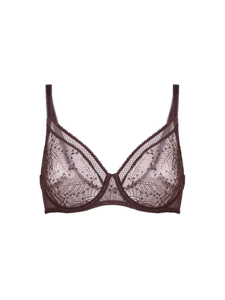 Soutien-gorge avec armatures moulé décolleté plongeant - Brun Foncé