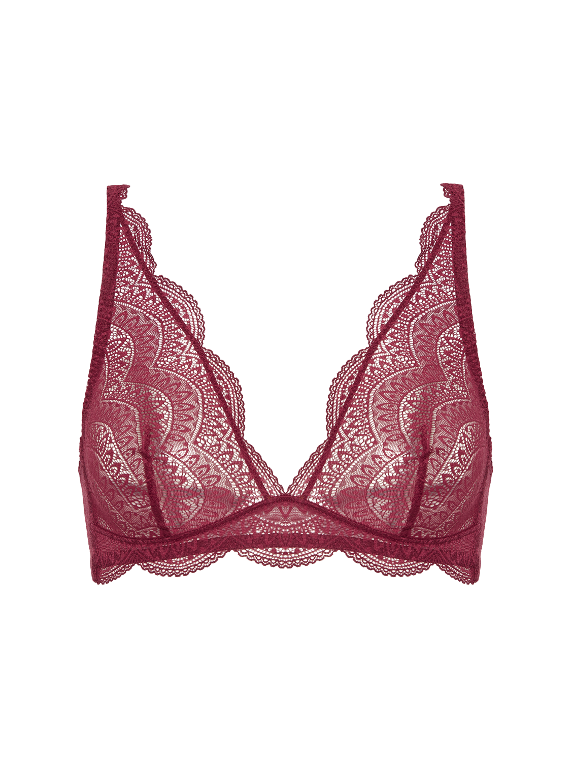 Soutien-gorge triangle sans-armatures - Rouge Spinelle