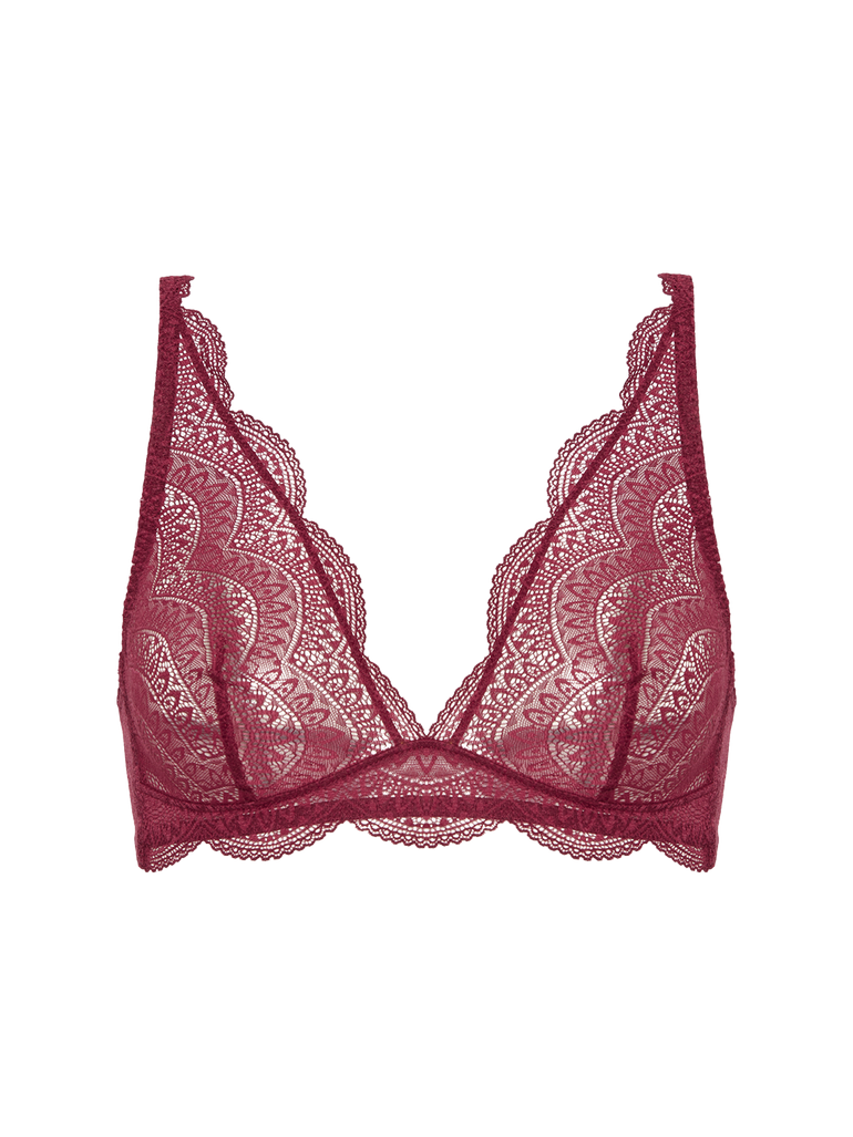 Soutien-gorge triangle sans-armatures - Rouge Spinelle