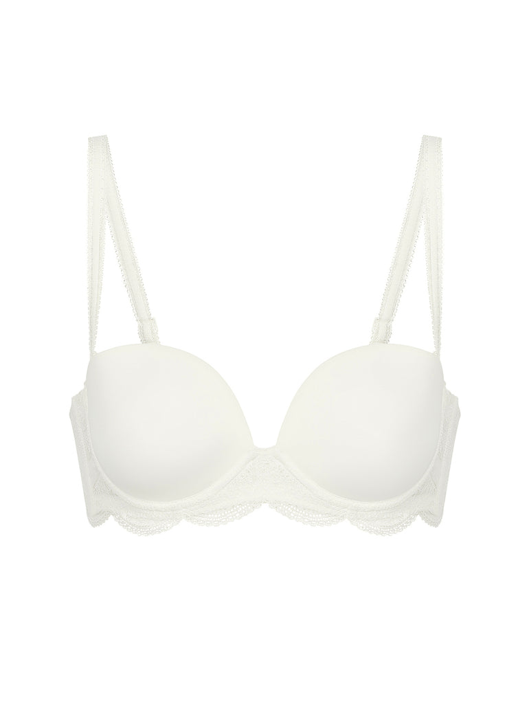 Soutien-gorge sans-bretelles décolleté plongeant - Naturel