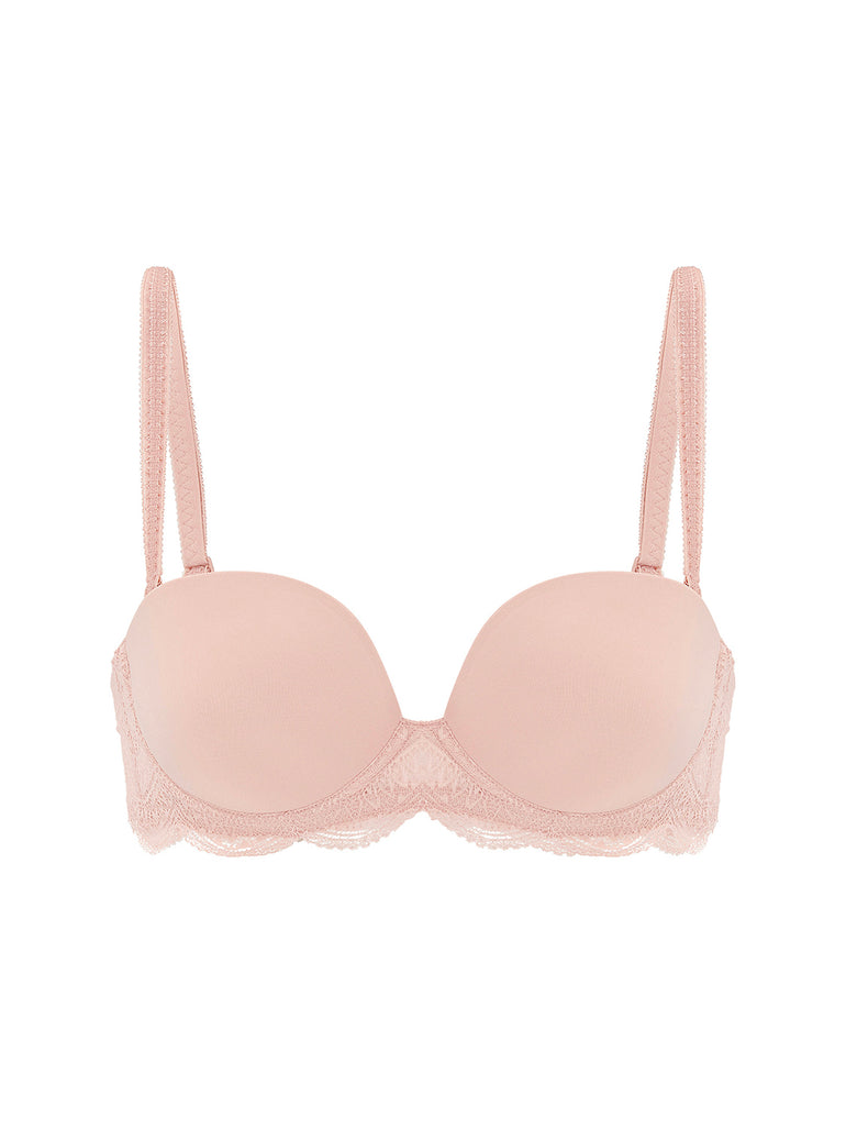 Soutien-gorge sans-bretelles décolleté plongeant - Peau Rosée