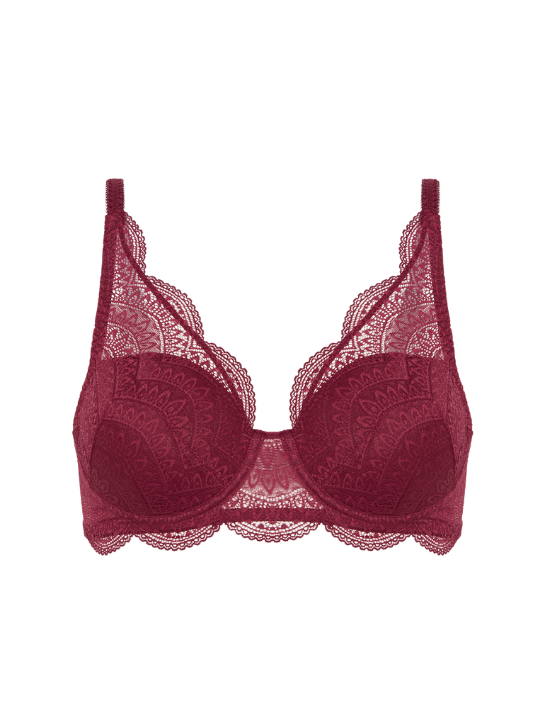 Soutien-gorge décolleté carré en spacer 3D - Rouge Spinelle