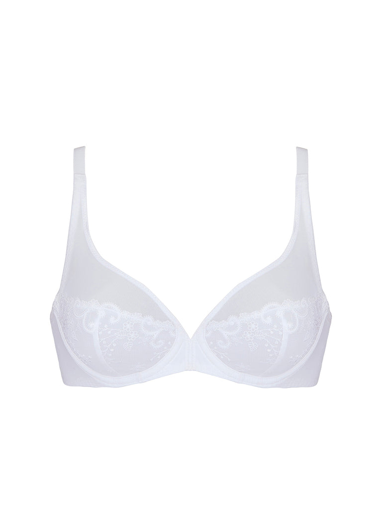 Soutien-gorge avec armatures décolleté plongeant - Blanc