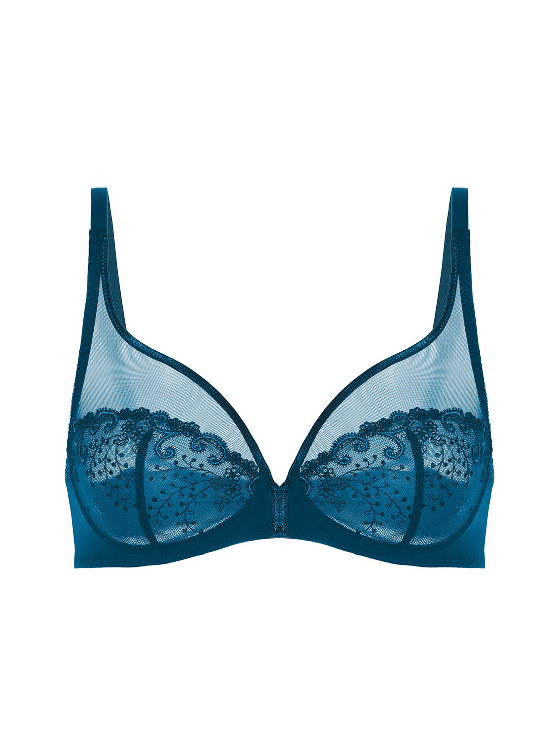 Soutien-gorge avec armatures décolleté plongeant - Bleu Prestige