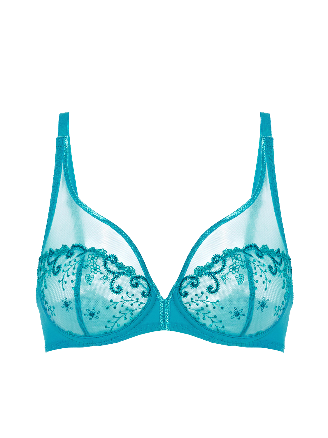 Soutien-gorge avec armature décolleté plongeant - Bleu Atoll