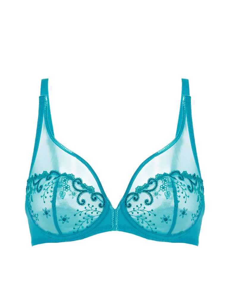 Soutien-gorge avec armature décolleté plongeant - Bleu Atoll