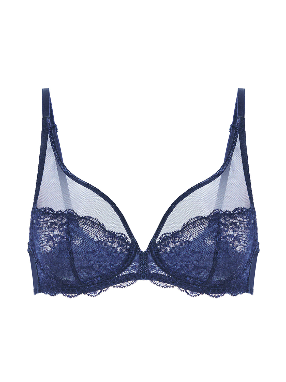 Soutien-gorge avec armatures décolleté plongeant - Bleu Cosmic