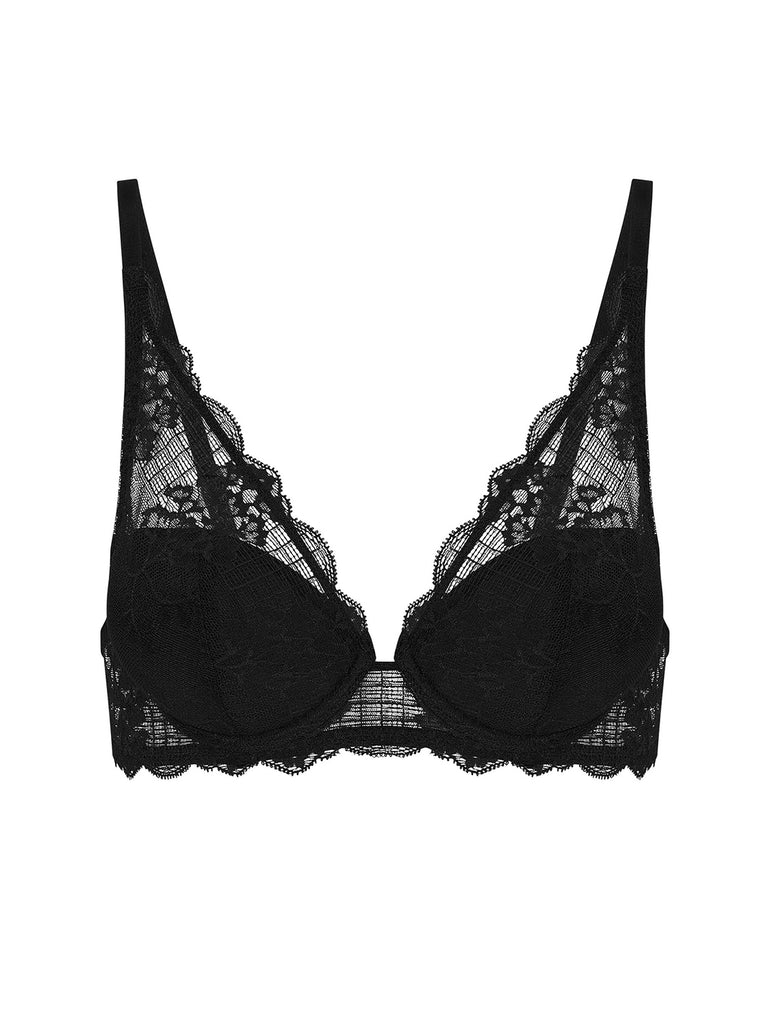 Soutien-gorge push-up décolleté plongeant - Noir