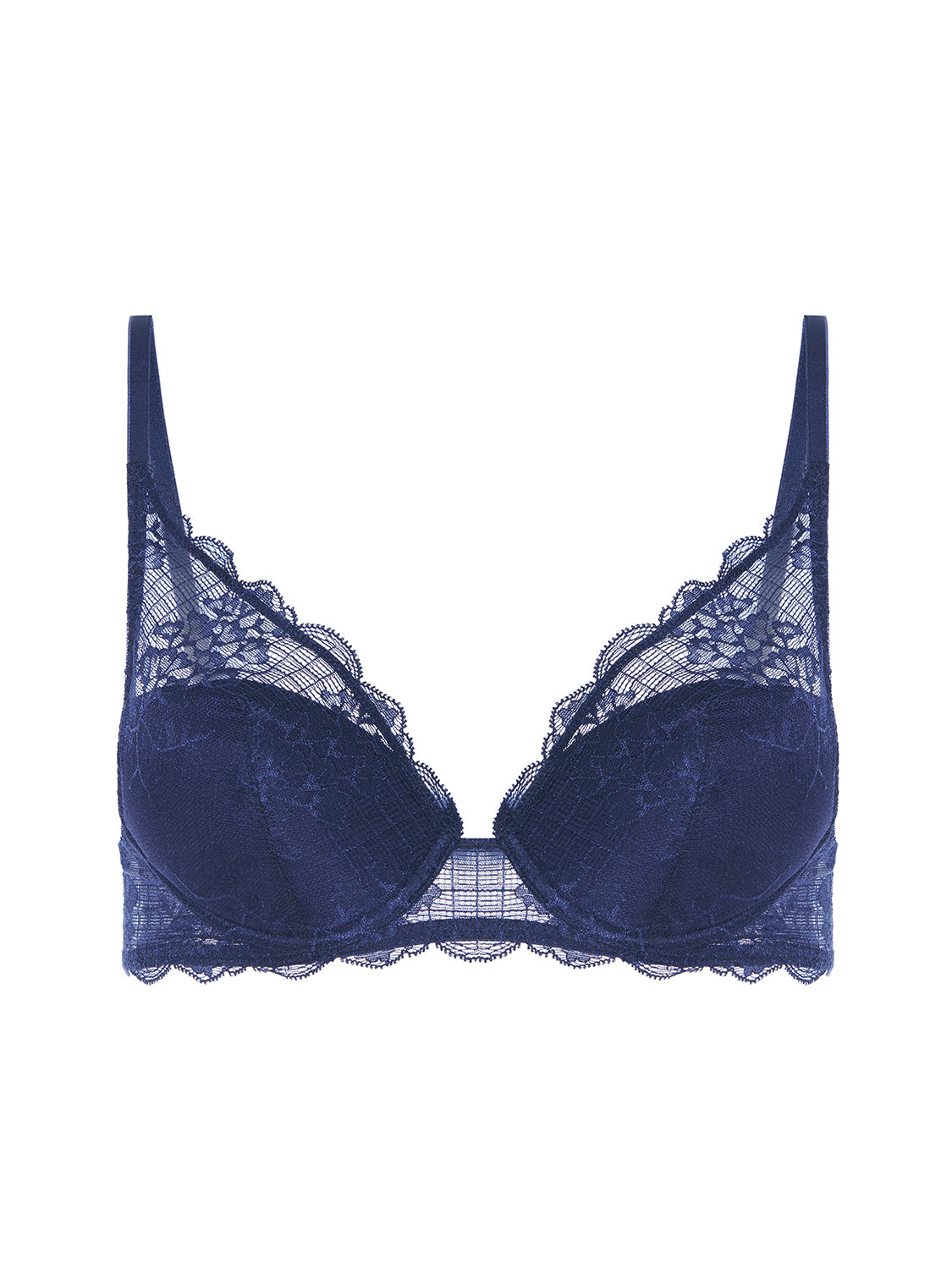 Soutien-gorge push-up décolleté plongeant - Bleu Cosmic