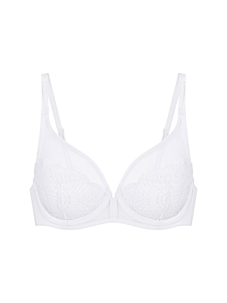 Soutien-gorge triangle emboitant décolleté plongeant - Blanc